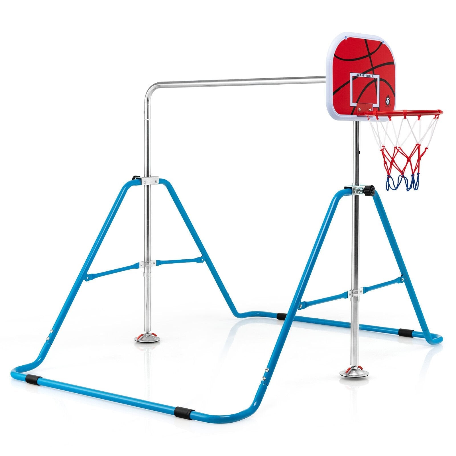 Kids Folding Horizontal Bar with 4 Adjustable Heights, Blue Toy Sports   at Gallery Canada