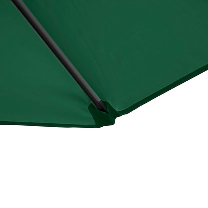 8.5FT Offset Patio Umbrella with 360° Rotation, Outdoor Cantilever Roma Parasol Hanging Sun Shade Canopy Shelter with Cross Base, Green Cantilever Umbrellas   at Gallery Canada