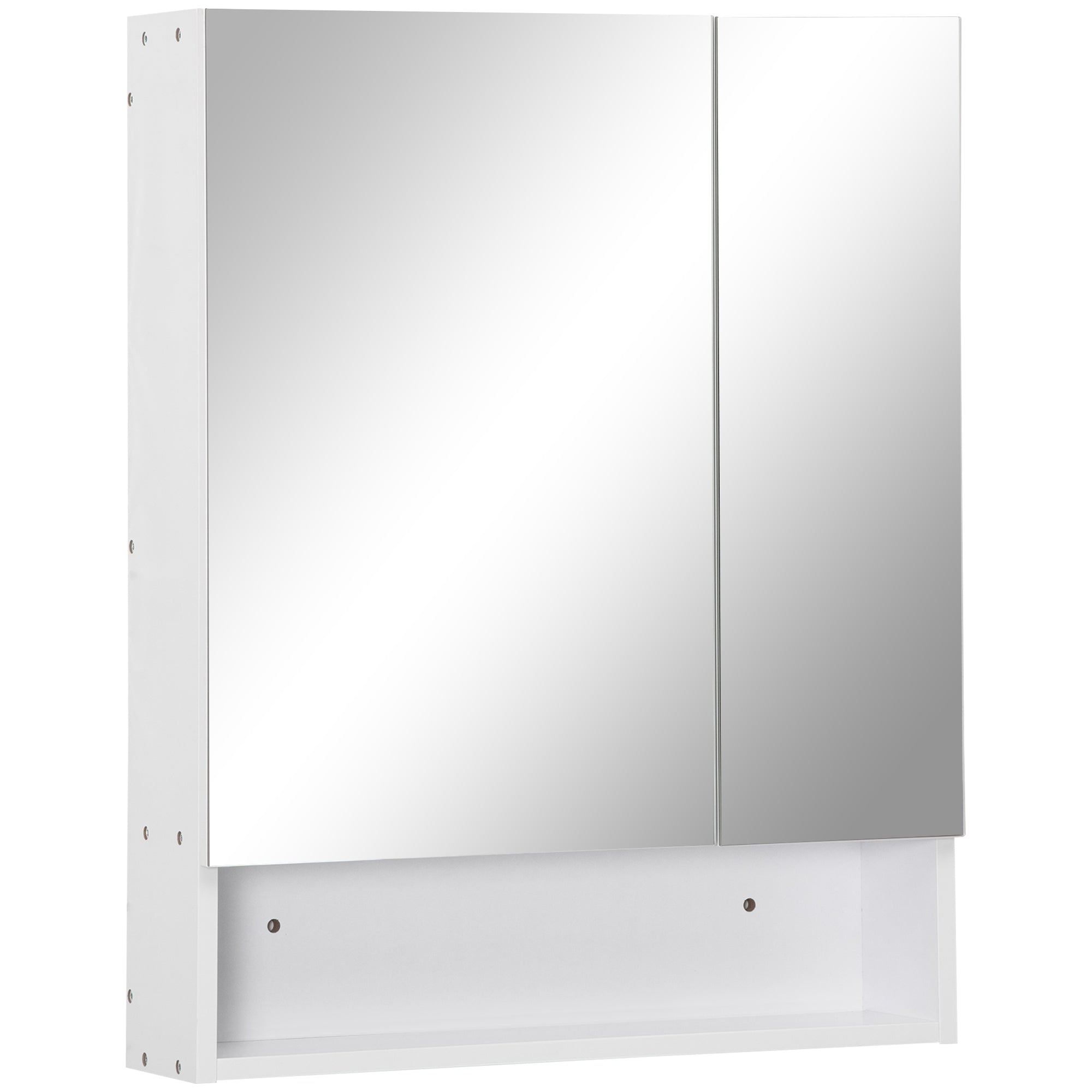 Wall Mounted Bathroom Medicine Cabinet with Mirror and Adjustable Shelves, White Mirror Medicine Cabinets   at Gallery Canada