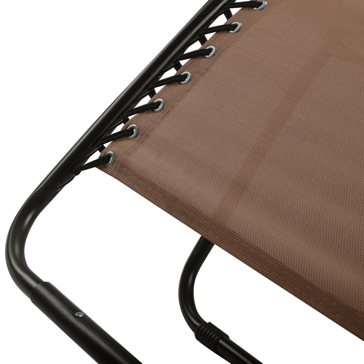 2 Pieces Folding Lounge Chair with Zero Gravity, Brown Beach & Lawn Chairs at Gallery Canada