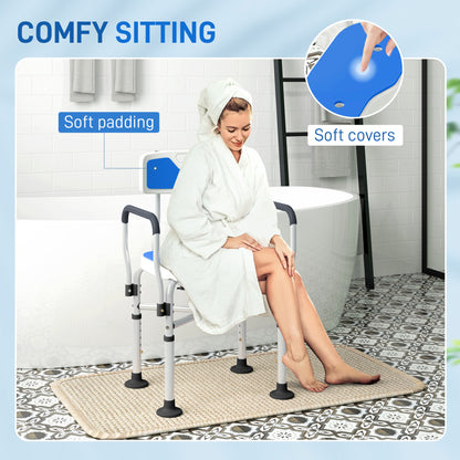 Upgraded Shower Chair Non-slip Bath Chair with U-shaped Shower Seat and Crossing Bars, Dark Blue Bath Chairs   at Gallery Canada