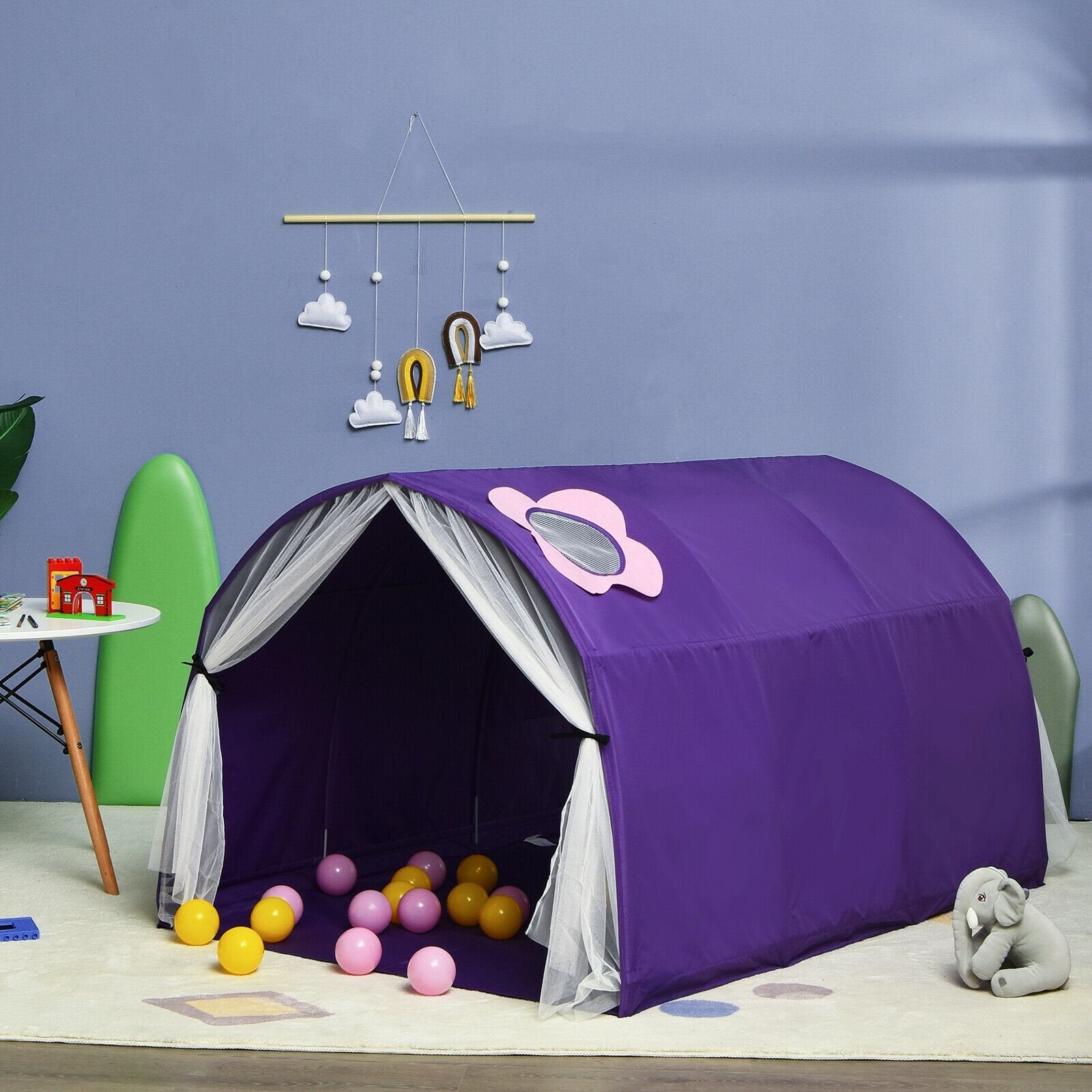 Kids Galaxy Starry Sky Dream Portable Play Tent with Double Net Curtain, Purple Play Tents & Playhouse   at Gallery Canada