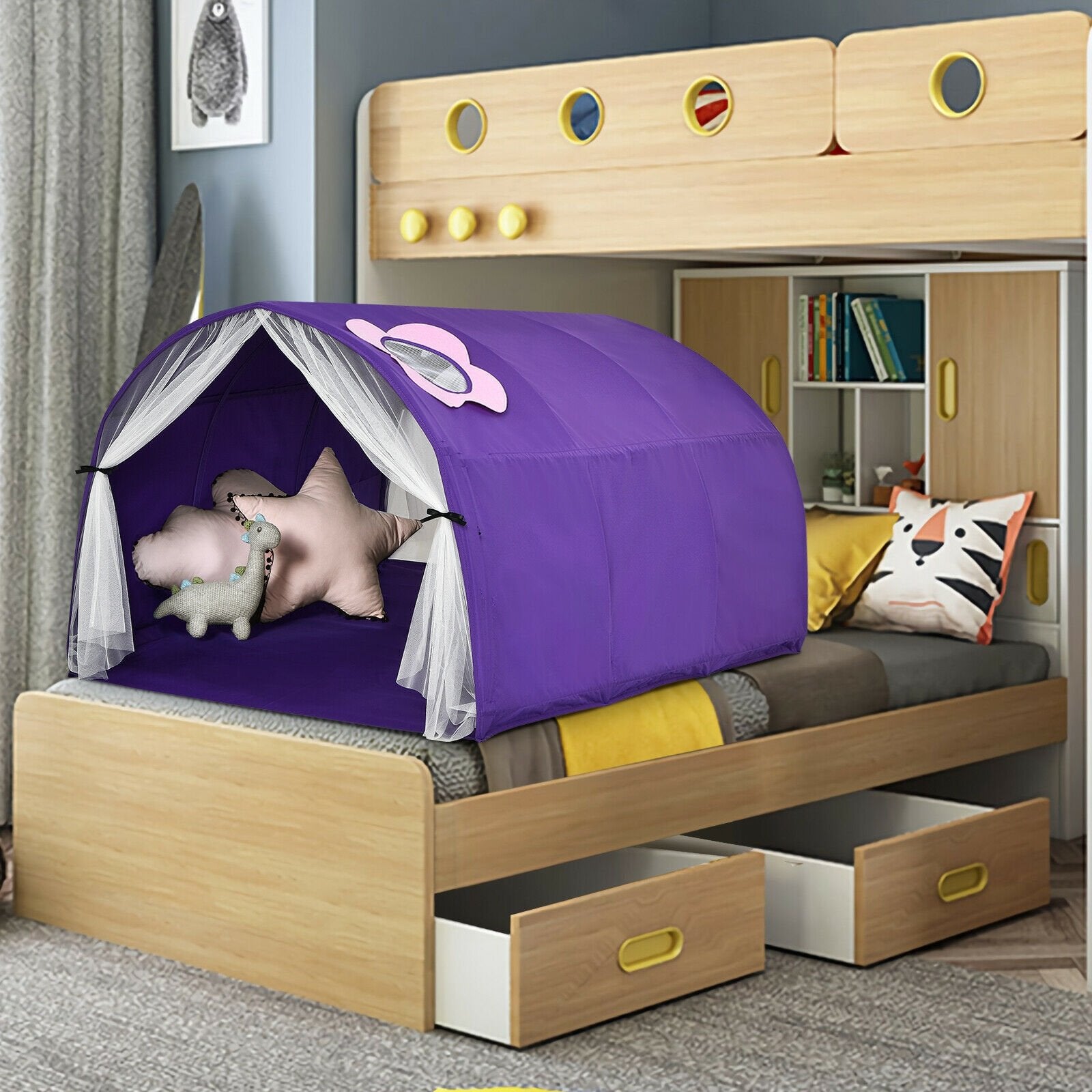 Kids Galaxy Starry Sky Dream Portable Play Tent with Double Net Curtain, Purple Play Tents & Playhouse   at Gallery Canada