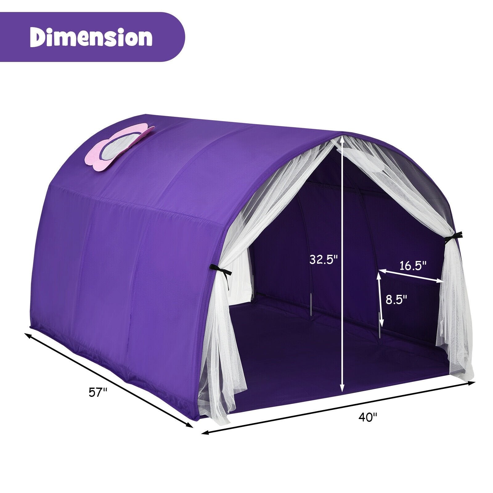 Kids Galaxy Starry Sky Dream Portable Play Tent with Double Net Curtain, Purple Play Tents & Playhouse   at Gallery Canada