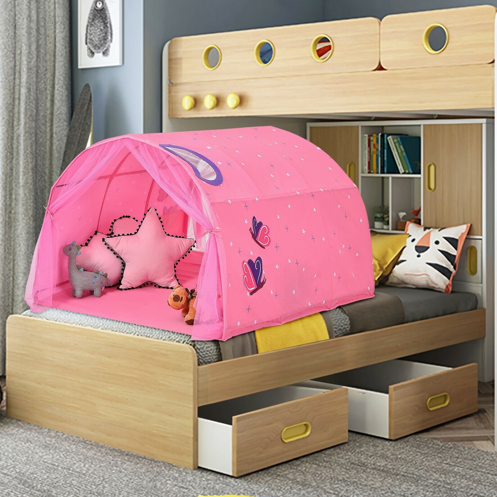 Kids Galaxy Starry Sky Dream Portable Play Tent with Double Net Curtain, Pink Play Tents & Playhouse   at Gallery Canada