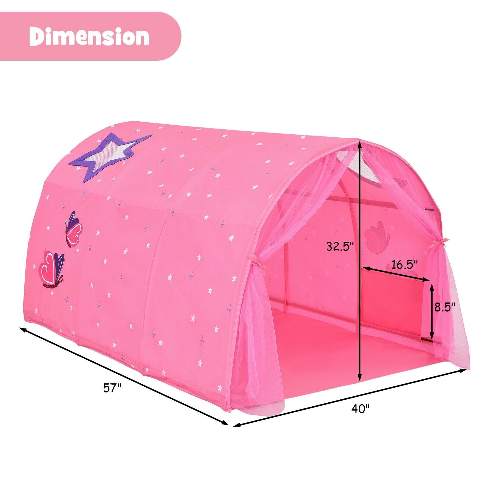 Kids Galaxy Starry Sky Dream Portable Play Tent with Double Net Curtain, Pink Play Tents & Playhouse   at Gallery Canada