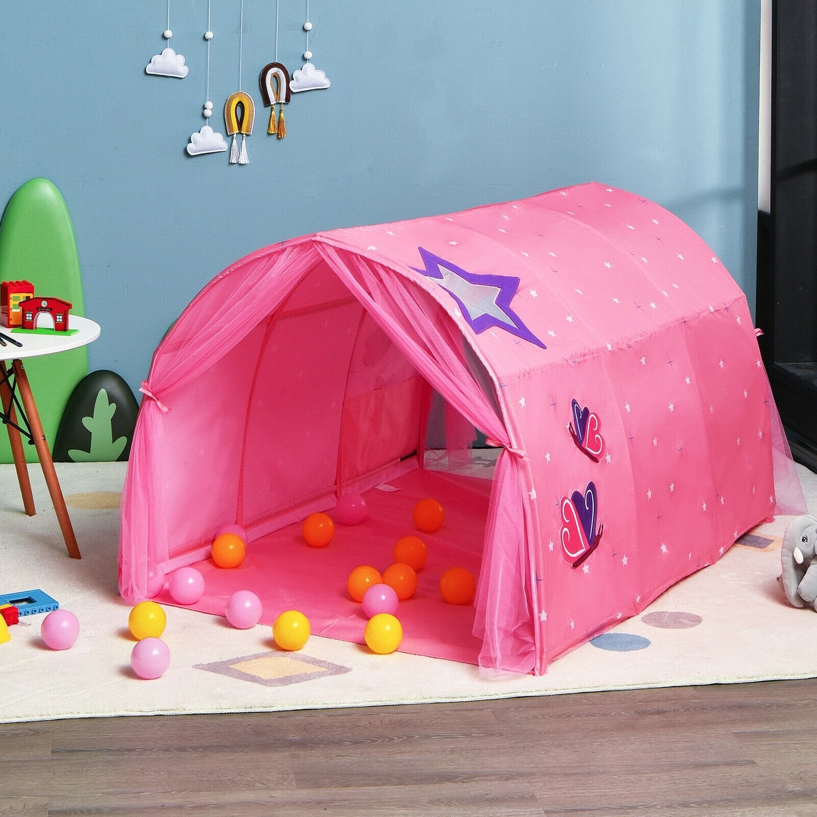 Kids Galaxy Starry Sky Dream Portable Play Tent with Double Net Curtain, Pink Play Tents & Playhouse   at Gallery Canada