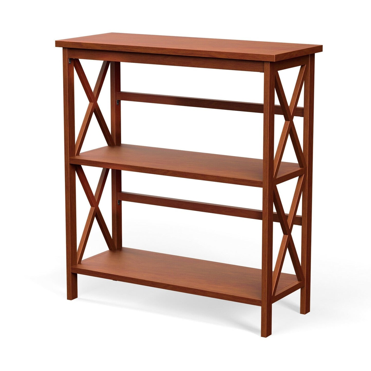 3-Tier Multi-Functional Storage Shelf Units Wooden Open Bookcase and Bookshelf, Natural - Gallery Canada