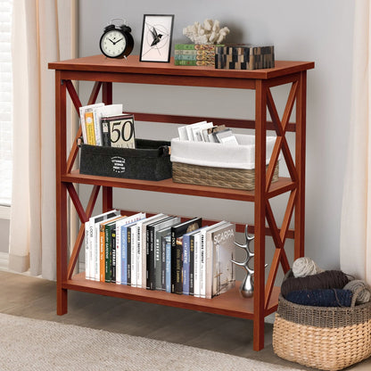 3-Tier Multi-Functional Storage Shelf Units Wooden Open Bookcase and Bookshelf, Natural Bookcases   at Gallery Canada