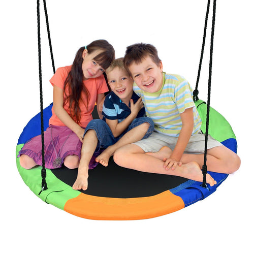 40-Inch Flying Saucer Tree Swing Outdoor Play Set with Easy Installation Process for Kids, Multicolor