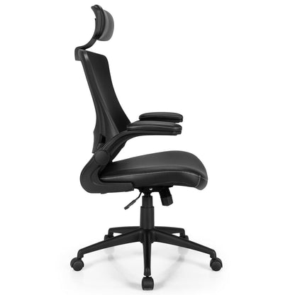 High-Back Executive Chair with Adjustable Lumbar Support and Headrest, Black Ergonomic Chairs   at Gallery Canada