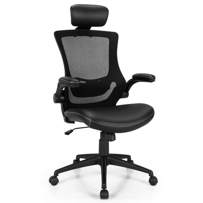 High-Back Executive Chair with Adjustable Lumbar Support and Headrest, Black Ergonomic Chairs   at Gallery Canada