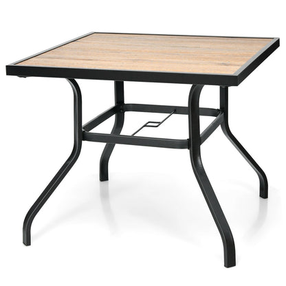 Patio Metal Square Dining Table for Garden and Poolside, Black Patio Dining Tables   at Gallery Canada