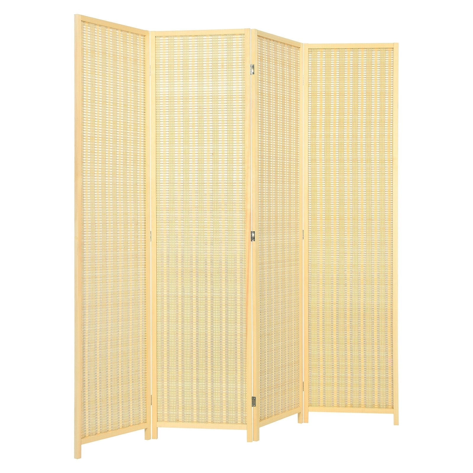 6 ft 4 Panel Portable Folding Room Divider Screen, Natural Room Dividers   at Gallery Canada