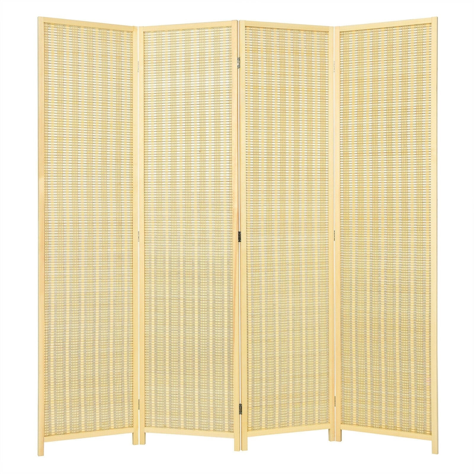 6 ft 4 Panel Portable Folding Room Divider Screen, Natural Room Dividers   at Gallery Canada