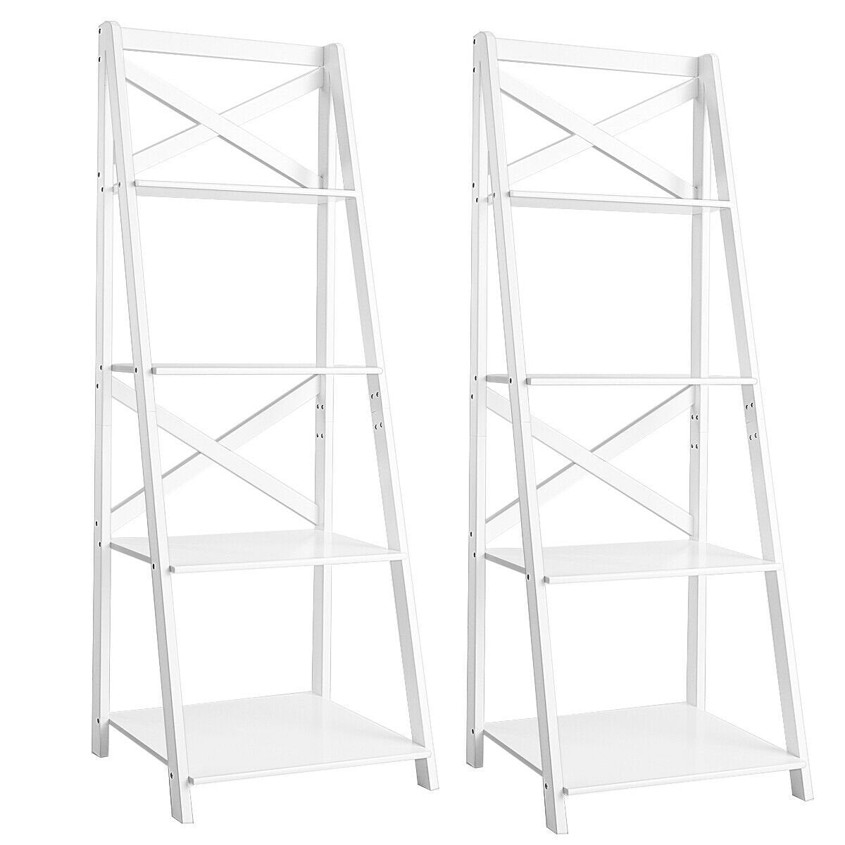 4-Tier Wood Display Storage Bookshelf, White - Gallery Canada