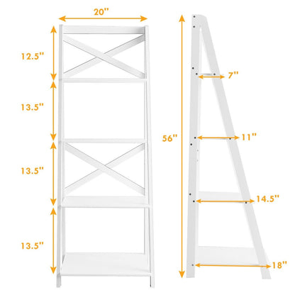 4-Tier Wood Display Storage Bookshelf, White - Gallery Canada