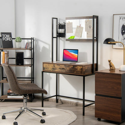 Industrial Vanity Table with 3-Height Adjustable Mirror Bag, Brown Makeup Vanities   at Gallery Canada