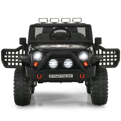 12V Kids Remote Control Electric  Ride On Truck Car with Lights and Music, Black Powered Ride On Toys   at Gallery Canada