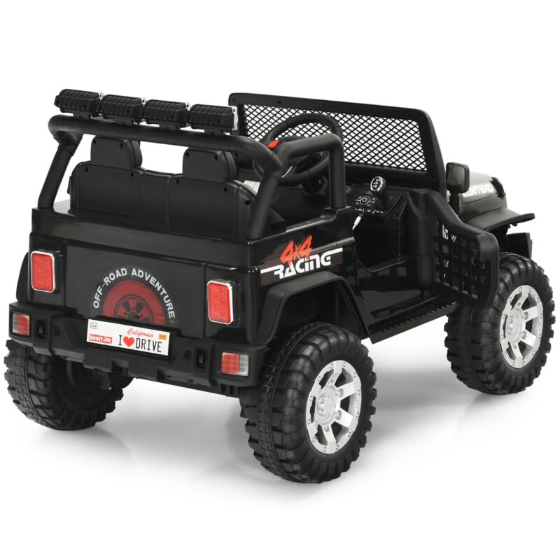 12V Kids Remote Control Electric  Ride On Truck Car with Lights and Music, Black Powered Ride On Toys   at Gallery Canada