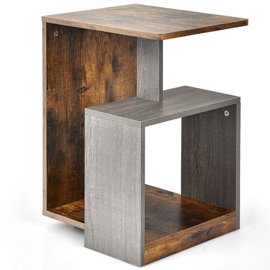 3-Tier End Table with Open Storage Shelf for Living Room Bedroom, Brown - Gallery Canada