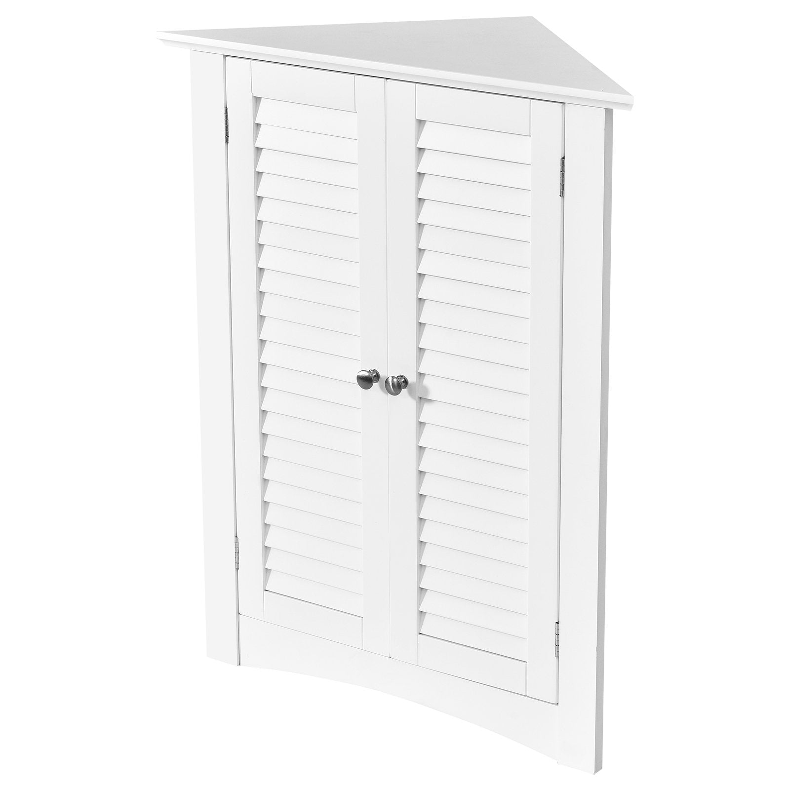 Bathroom Corner Storage Freestanding Floor Cabinet with Shutter Door, White Floor Cabinets   at Gallery Canada