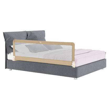 71 Inch Extra Long Swing Down Bed Guardrail with Safety Straps, Beige Bed Rails   at Gallery Canada