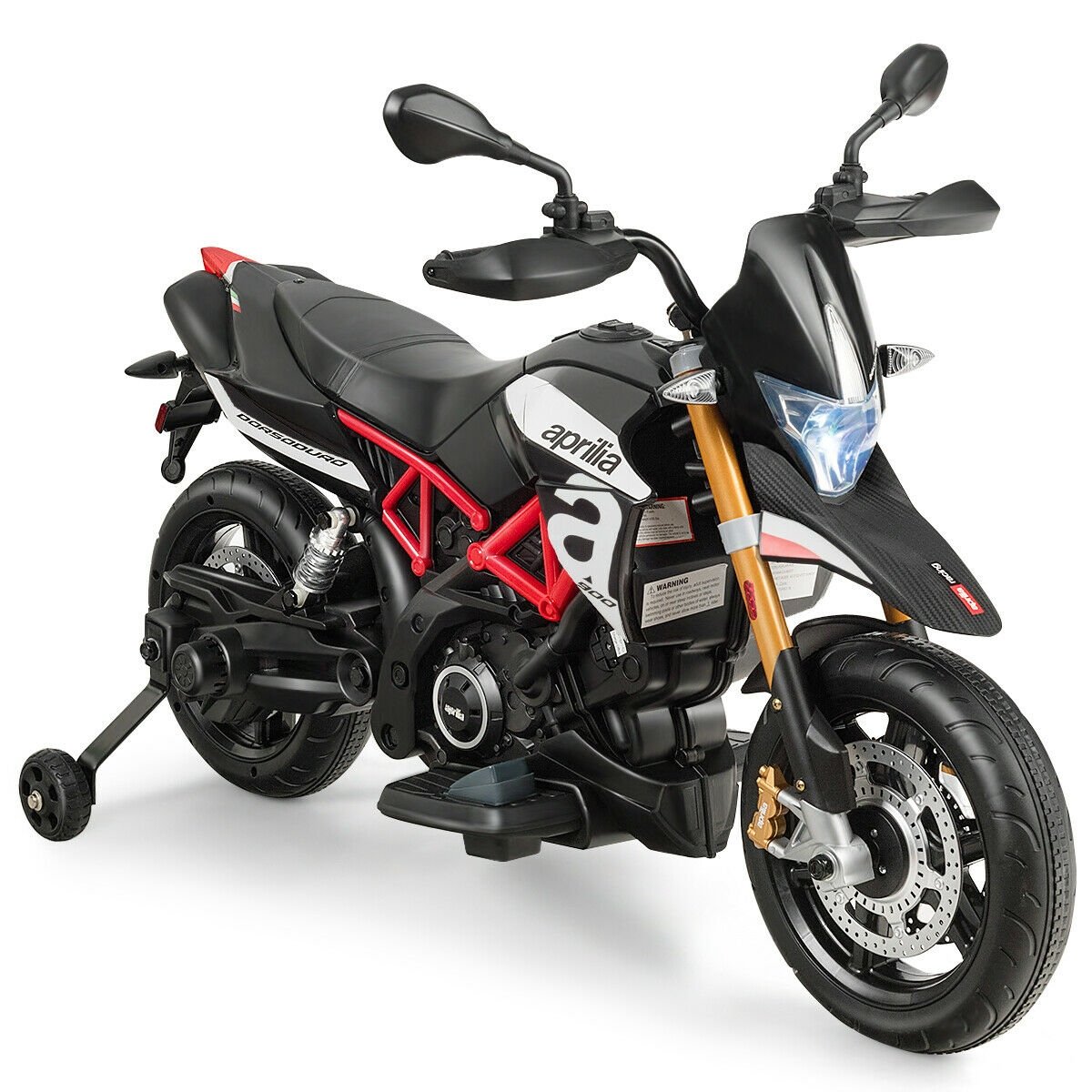 Aprilia Licensed 12V Kids Ride-On Motorcycle, Black Powered Ride On Toys   at Gallery Canada