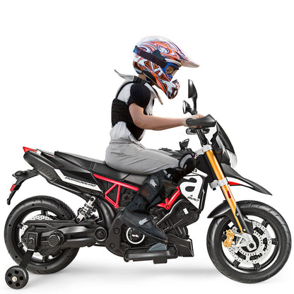 Aprilia Licensed 12V Kids Ride-On Motorcycle, Black Powered Ride On Toys   at Gallery Canada