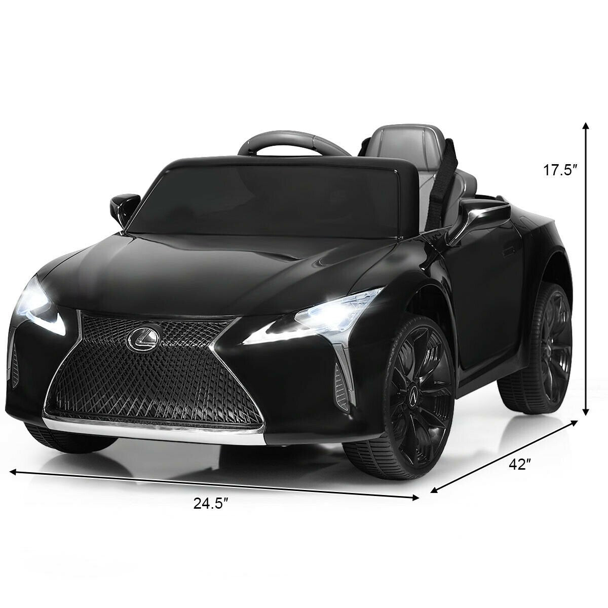 Lexus LC500 Licensed Kids 12V Ride Remote Control Electric Vehicle, Black Powered Ride On Toys   at Gallery Canada