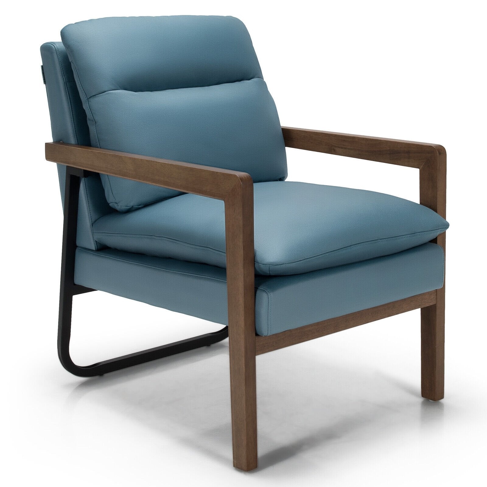 Single Sofa Chair with Extra-Thick Padded Backrest and Seat Cushion, Blue Accent Chairs   at Gallery Canada