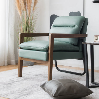 Single Sofa Chair with Extra-Thick Padded Backrest and Seat Cushion, Green Accent Chairs   at Gallery Canada