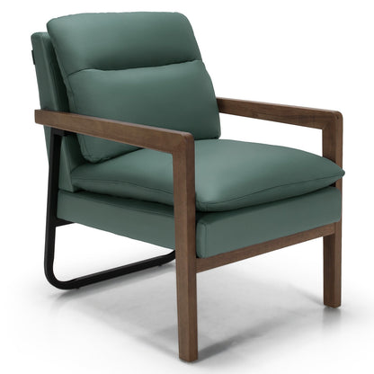 Single Sofa Chair with Extra-Thick Padded Backrest and Seat Cushion, Green Accent Chairs   at Gallery Canada