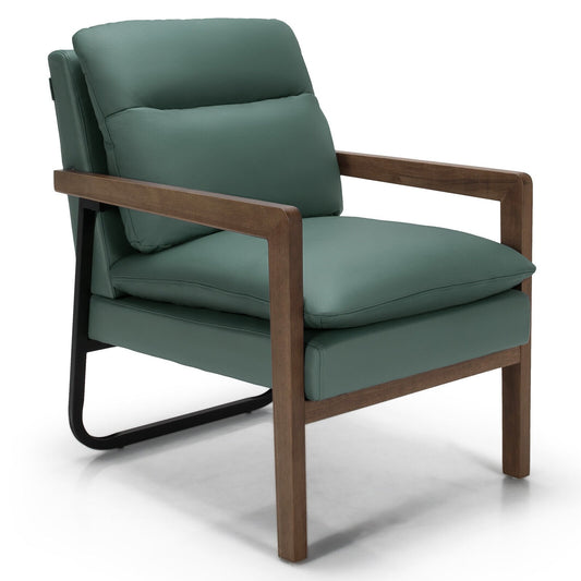 Single Sofa Chair with Extra-Thick Padded Backrest and Seat Cushion, Green Accent Chairs   at Gallery Canada