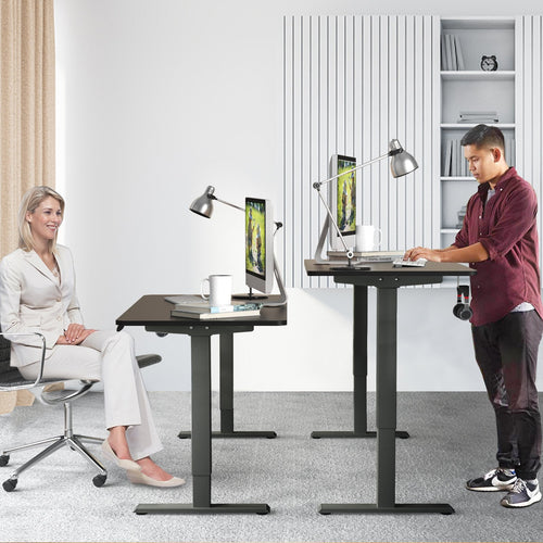Electric Height Adjustable Standing Desk with Memory Controller, Black