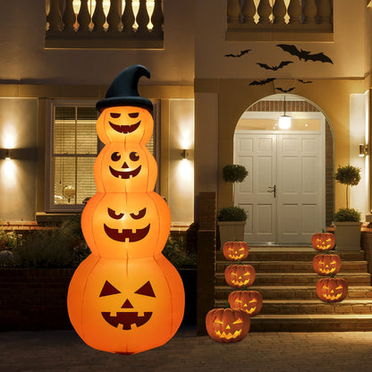 8 Feet Inflatable Halloween Pumpkins Stack with Built-in LED Lights, Orange Halloween   at Gallery Canada