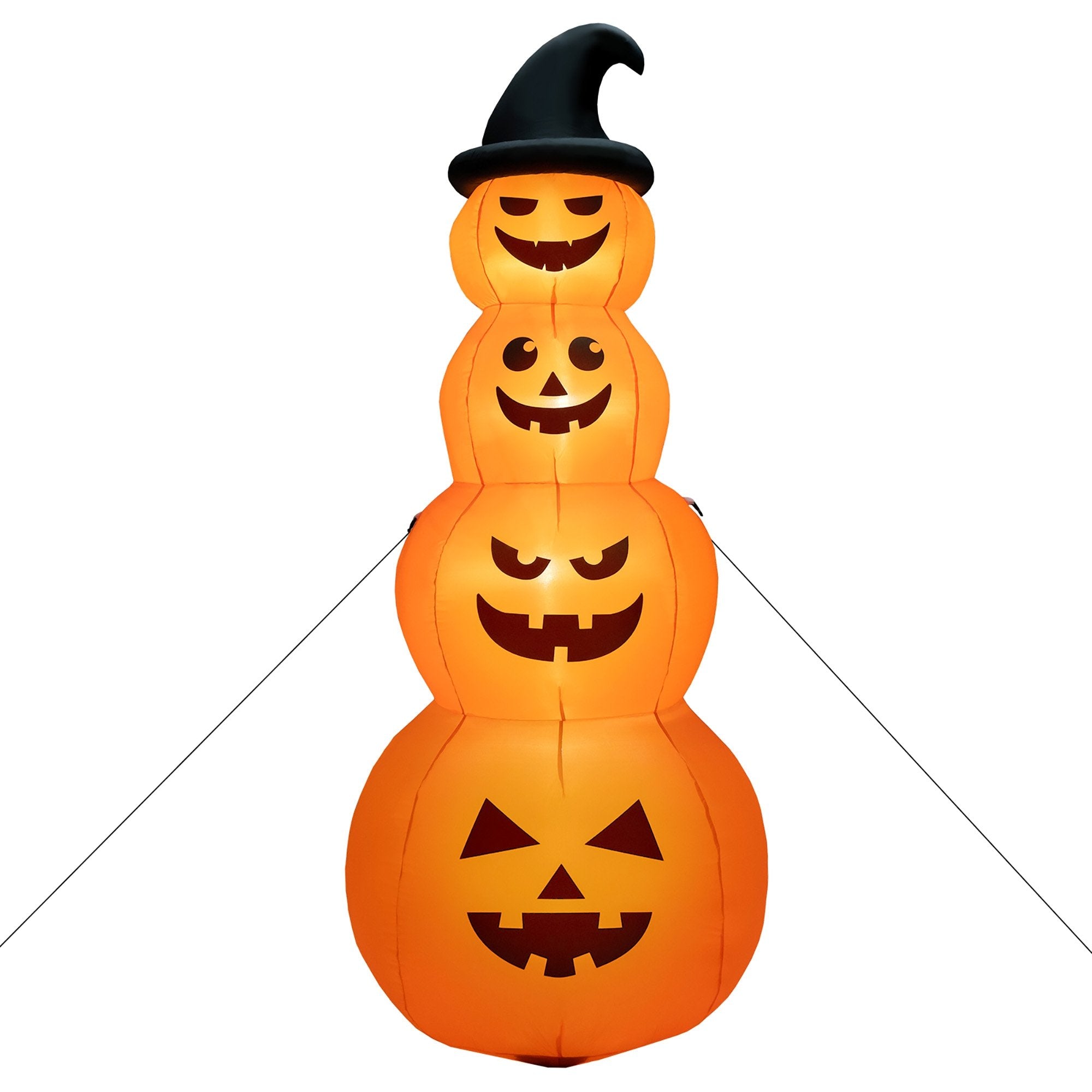 8 Feet Inflatable Halloween Pumpkins Stack with Built-in LED Lights, Orange Halloween   at Gallery Canada