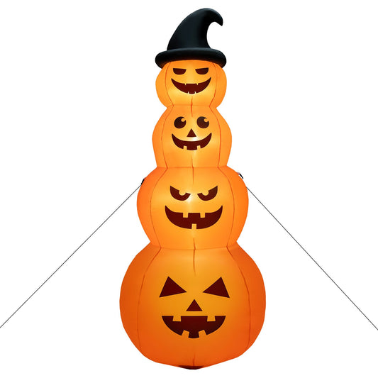 8 Feet Inflatable Halloween Pumpkins Stack with Built-in LED Lights, Orange - Gallery Canada