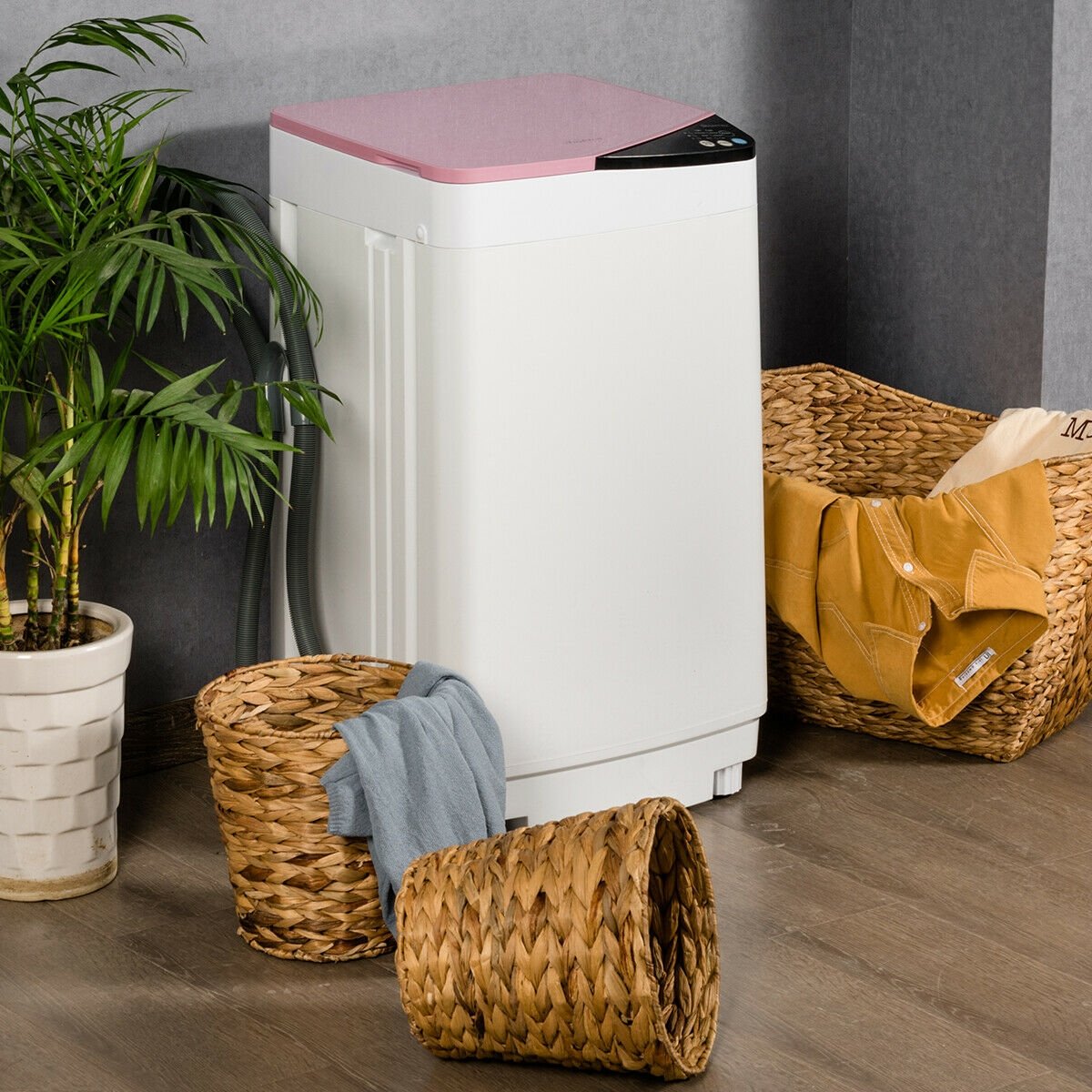 Full-automatic Washing Machine 7.7 lbs Washer / Spinner Germicidal, Pink Washing Machines   at Gallery Canada