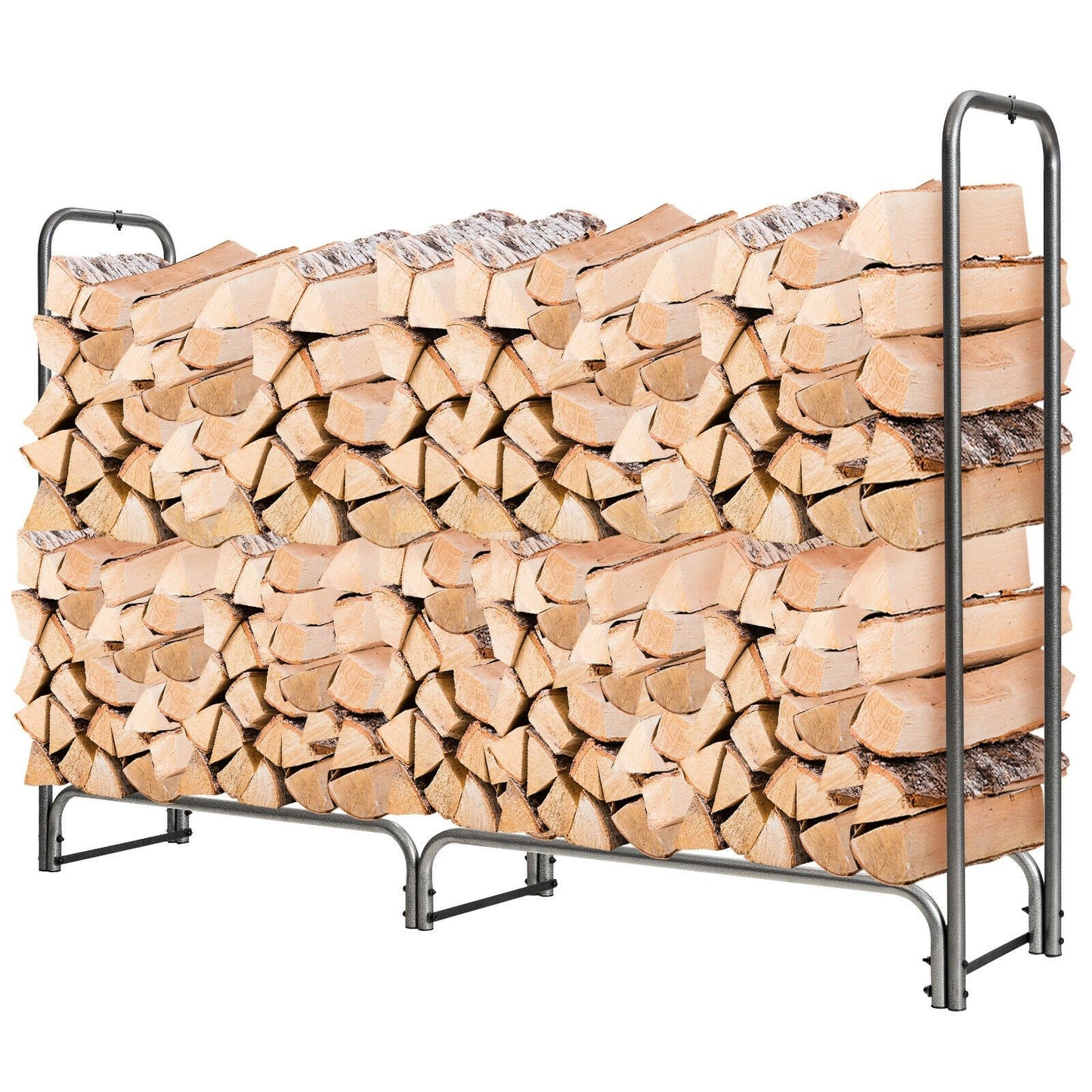 4 Feet/5 Feet/6 Feet/8 Feet Firewood Storage Log Rack-6 Feet, Black Log Storage   at Gallery Canada