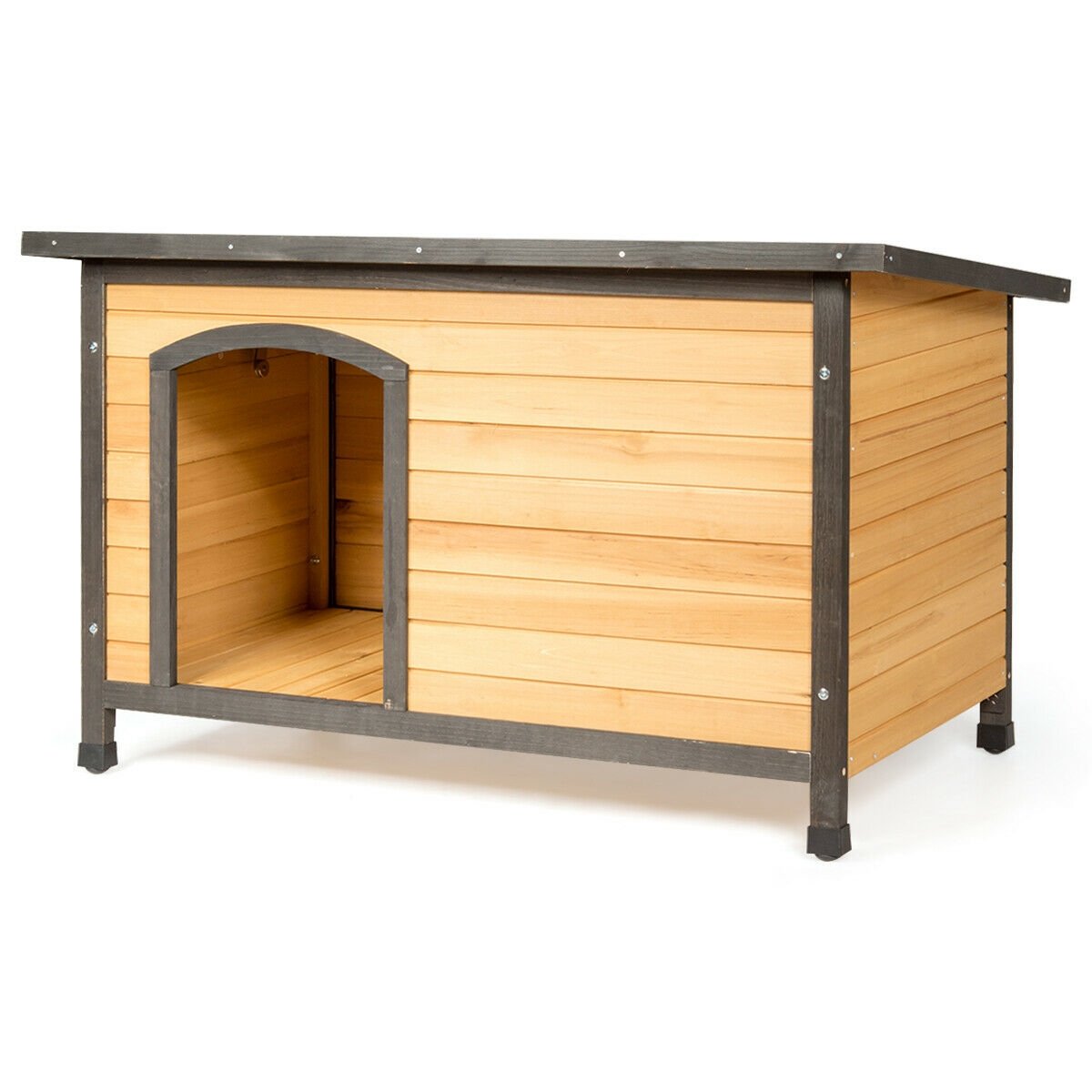 Wood Extreme Weather Resistant Pet Log Cabin-M, Natural Dog Kennels   at Gallery Canada