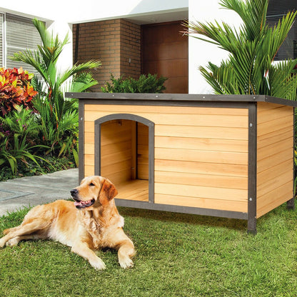 Wood Extreme Weather Resistant Pet Log Cabin-L, Natural Dog Kennels   at Gallery Canada