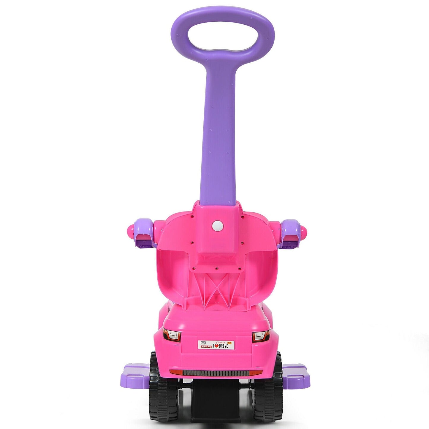 Honey Joy 3 in 1 Ride on Push Car Toddler Stroller Sliding Car with Music, Pink - Gallery Canada