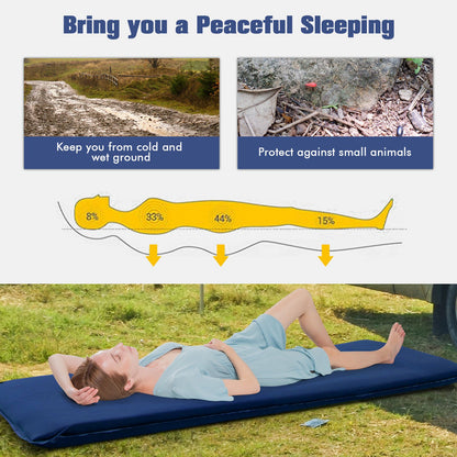 Self-inflating Lightweight Folding Foam Sleeping Cot with Storage bag, Blue Air Mattresses & Sleeping Bags   at Gallery Canada