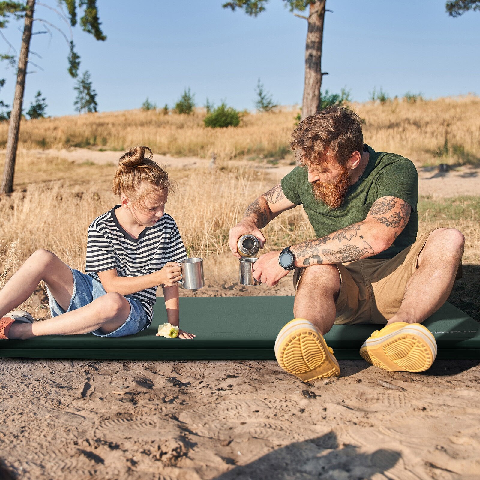 Self-inflating Lightweight Folding Foam Sleeping Cot with Storage bag, Green Air Mattresses & Sleeping Bags   at Gallery Canada