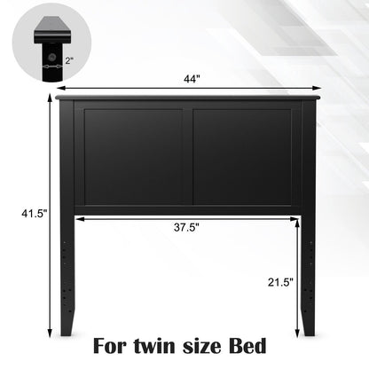 Solid Wood Flat Panel Headboard for Twin-size Bed, Black Headboards   at Gallery Canada