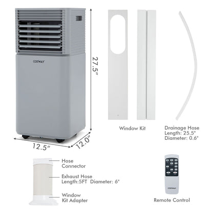 8000 BTU 3-in-1 Air Cooler with Dehumidifier and Fan Mode, Gray Portable Air Conditioners   at Gallery Canada