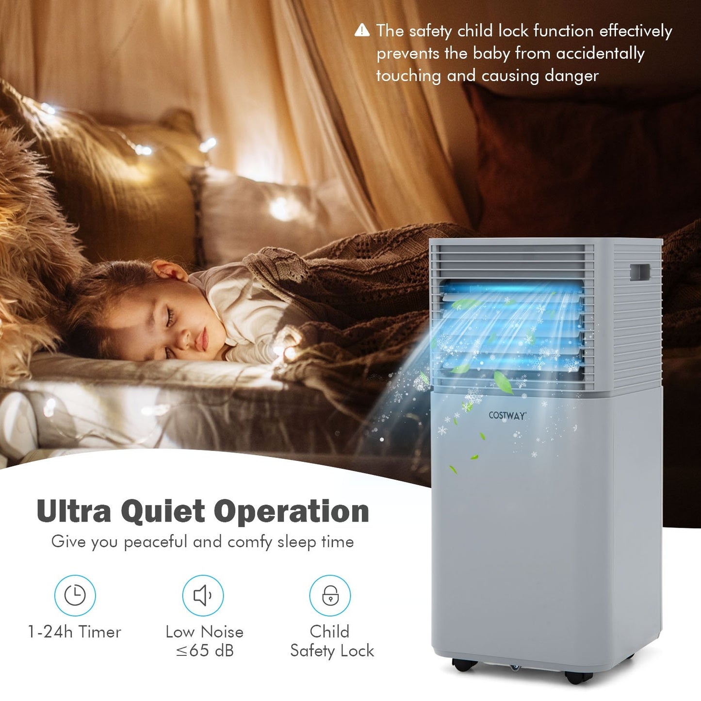 8000 BTU 3-in-1 Air Cooler with Dehumidifier and Fan Mode, Gray Portable Air Conditioners   at Gallery Canada