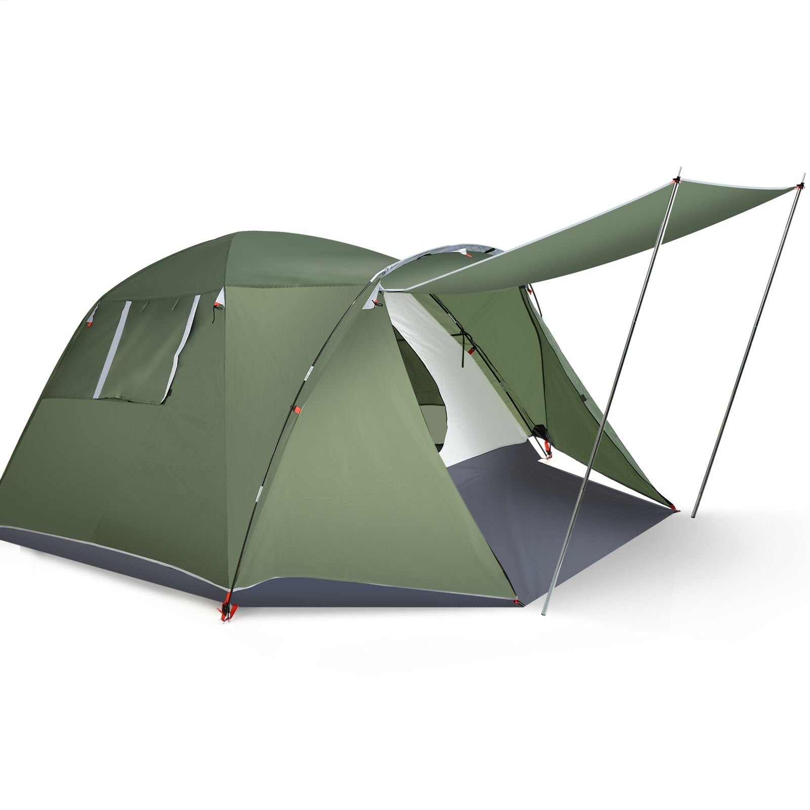 4-6 Person Camping Tent with Front Porch, Green - Gallery Canada