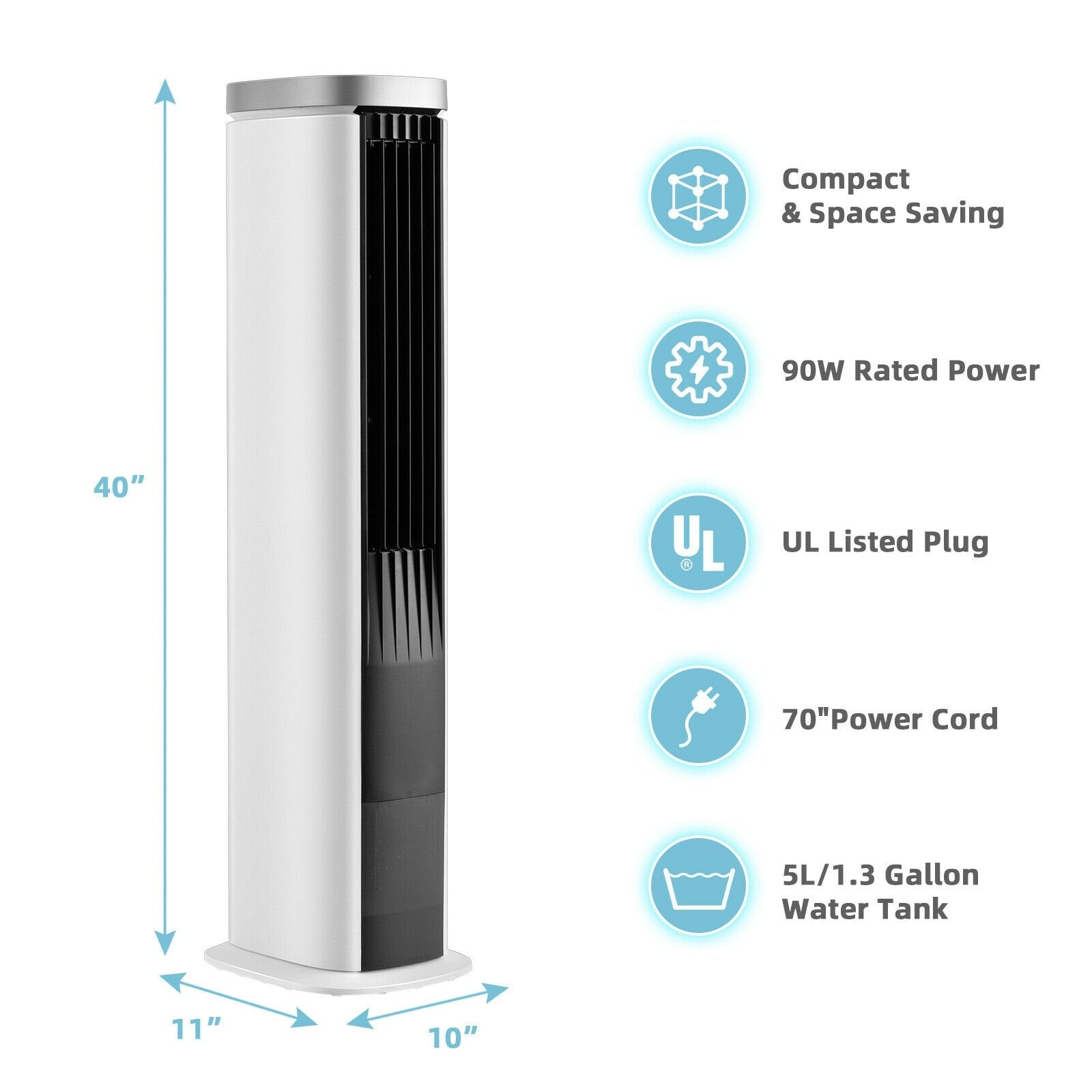 3-In-1 Portable Evaporative Air Cooler with Timer, White Air Coolers   at Gallery Canada